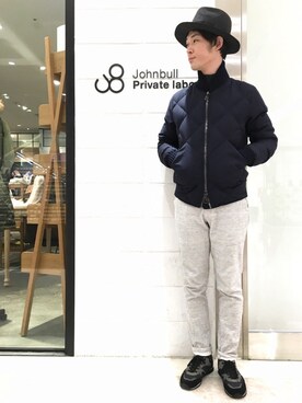 「Johnbull Private labo（ジョンブルプライベートラボ）のアイテム（チノパンツ）」を使った、J2さん（メンズ・180cm）の秋コーディネート