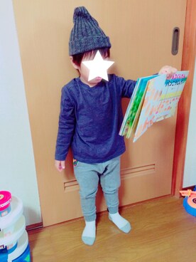 「アイテム（おもちゃ、ホワイト系）」を使った、kuさん（キッズ・100cm）の秋コーディネート