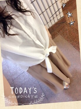 「スカンツGU」｜えみりさん（レディース・154cm）の春コーディネート