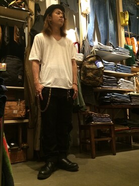 「ALTERNATIVE APPAREL（オルタナティブアパレル）のアイテム」を使った、SUNSET立川さん（メンズ・175cm）の夏コーディネート