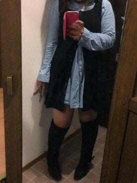 「アイテム（シャツワンピース）」を使った、asa..さん（レディース・154cm・20代）の秋コーディネート