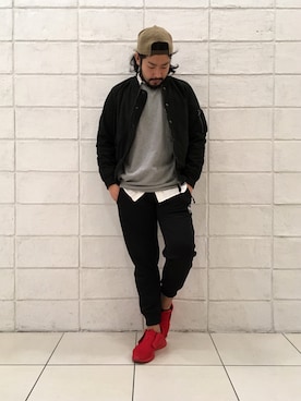 「The DUFFER of ST.GEORGE（ザダファーオブセントジョージ）のアイテム（MA-1）」を使った、RYT1024さん（メンズ・184cm）の秋コーディネート