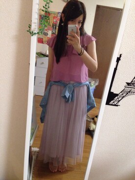 「ショッピング」｜「アイテム（キャミソール）」を使った、yuki○＊○さん（レディース・159cm）の夏コーディネート