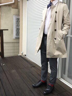 「BEAMS（ビームス）のアイテム（トレンチコート）」を使った、Sotobayashi さん（メンズ・173cm）の春コーディネート
