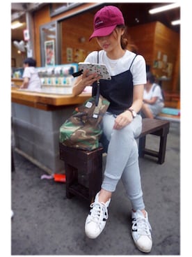「Three Four Time（ｽﾘｰﾌｫｰﾀｲﾑ）のアイテム」を使った、nyaobuさん（レディース・164cm）の夏コーディネート