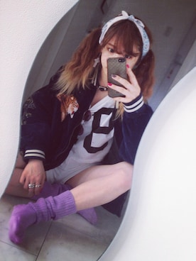 「スポーツ」｜「アイテム（その他アウター）」を使った、asamiさん（レディース・155cm）の春コーディネート