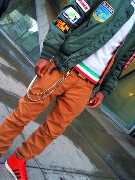 「TOPMAN（トップマン）のアイテム（スウェット）」を使った、Lupeさん（メンズ・173cm）の夏コーディネート
