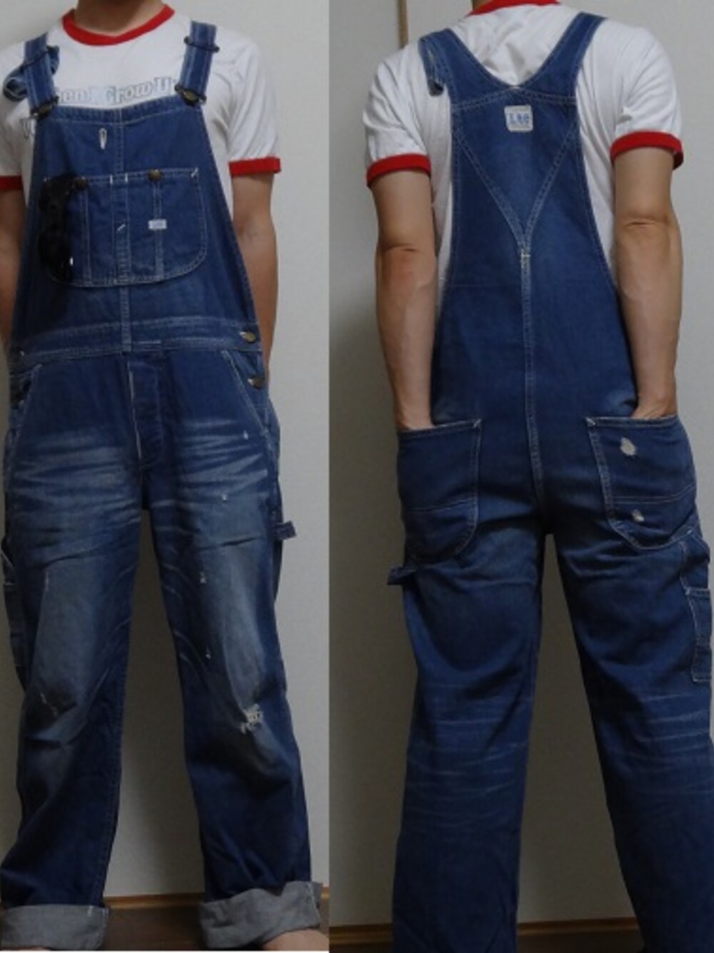 サロペット/オーバーオール、サングラスを着用したメンズの夏コーディネートの1枚目の写真