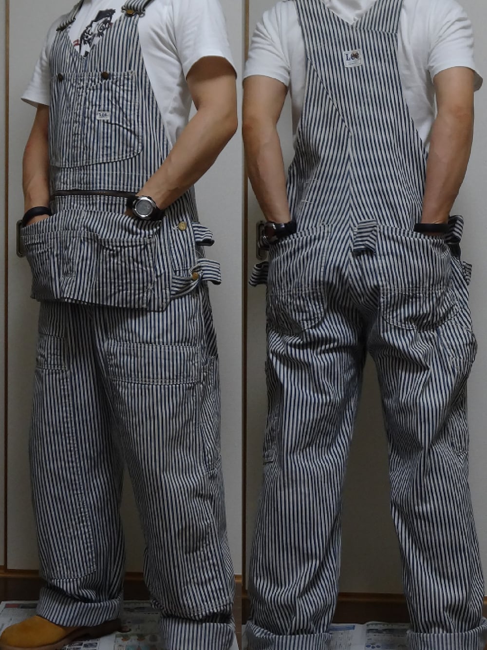 ホワイト系のサロペット/オーバーオール、ホワイト系のサロペット/オーバーオールを着用したメンズの夏コーディネートの1枚目の写真