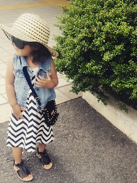 「キャミソールワンピ」｜sana♡さん（キッズ・90cm）の夏コーディネート