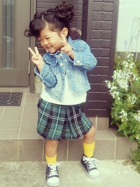 sana♡さん（キッズ・90cm）の秋コーディネート