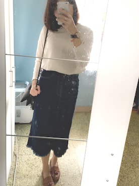 「niko and...（ニコアンド）のアイテム（その他トップス、ホワイト系）」を使った、Scarlettさん（レディース・164cm）の春コーディネート