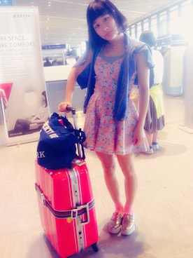 「Abercrombie&Fitch（アバークロンビーアンドフィッチ）のアイテム（バッグ）」を使った、Miyoさん（レディース・157cm）の夏コーディネート