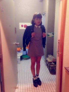 「nice claup」｜「アイテム（ライダースジャケット）」を使った、Miyoさん（レディース・157cm）の秋コーディネート