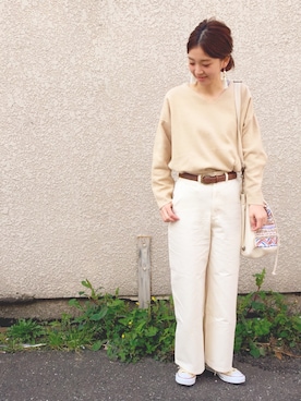 「Anisha（アニーシャ）のアイテム」を使った、Kanakoさん（レディース・163cm）の春コーディネート