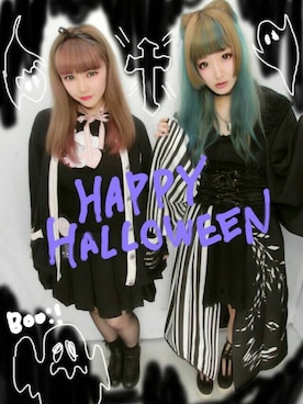 「ハロウィン」｜「アイテム（ブーティ）」を使った、♡URARA♡さん（レディース・160cm）の秋コーディネート