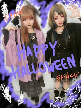 「ハロウィン」｜「アイテム（ブーティ）」を使った、♡URARA♡さん（レディース・160cm）の秋コーディネート