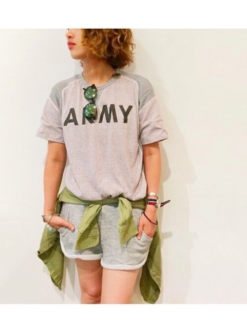 ink（インク）の「ink (インク) リメイク ARMY Tシャツ/ Remake