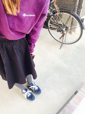 「ひざ丈スカート」｜「アイテム（スウェット）」を使った、ayakaさん（レディース・164cm）の秋コーディネート