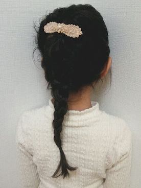 「アイテム（バレッタ/ヘアクリップ）」を使った、YUME 時々 TAICHIさん（キッズ・110cm）の冬コーディネート