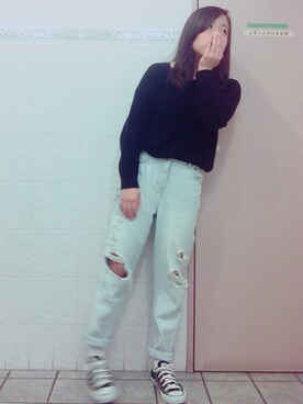 「コンバンース」｜ゆ          ず    さん（レディース・149cm）の秋コーディネート