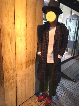 「ガウチョパンツ」｜「アイテム（その他アウター）」を使った、SHINさん（メンズ・172cm）の冬コーディネート