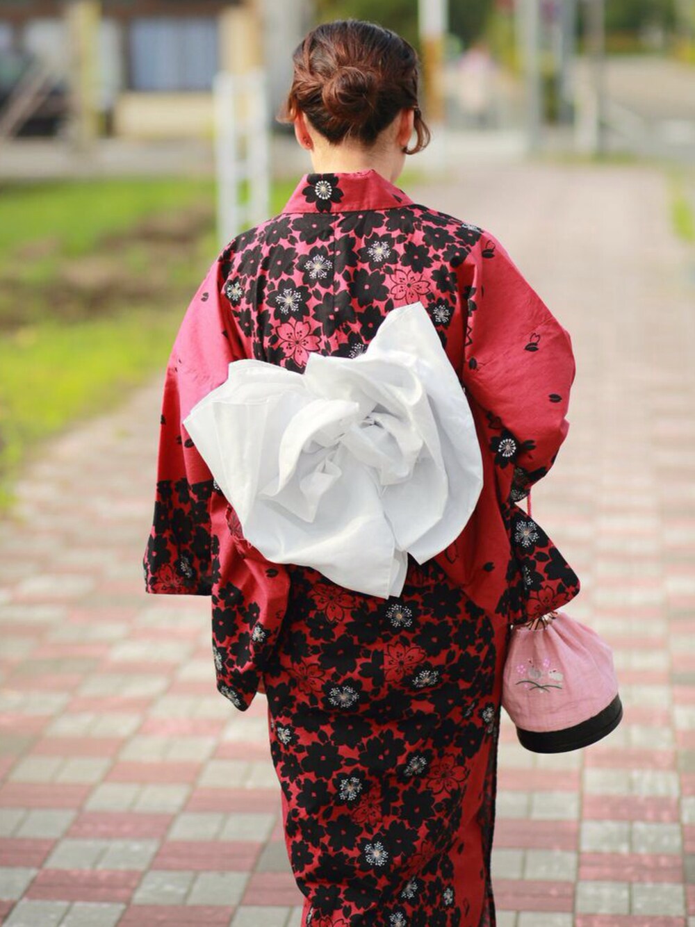 「浴衣、SENDAI、summer」｜「brand ?のアイテム（浴衣、ホワイト系）」を使った、りゅんまゆぺれすとろいかさん（レディース・157cm）の夏コーディネートの1枚目の写真