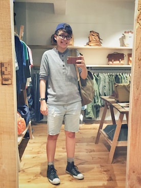 「plain-me（プレインミー）のアイテム（デニムパンツ）」を使った、Essunさん（レディース・169cm）の秋コーディネート