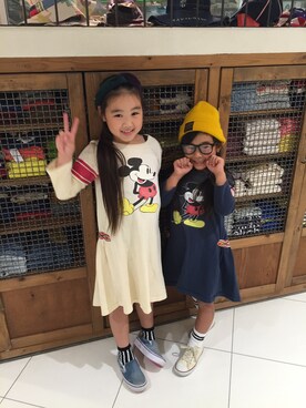 「アイテム（ニットキャップ/ビーニー）」を使った、ayakaさん（キッズ・125cm）の秋コーディネート