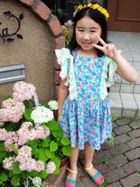 「fafa（フェフェ）のアイテム（ワンピース/ドレス）」を使った、ayakaさん（キッズ・126cm）の冬コーディネート