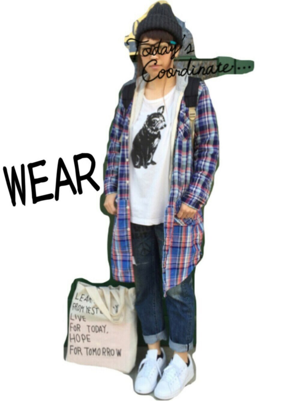 「デニムダンガリー、FITH、アメカジ、シャツワンピ、スタンスミス、春、子どもとお出かけ、ランチ」｜「DENIM DUNGAREEのアイテム（シャツワンピース、ブルー系）」を使った、ayakaさん（レディース・160cm）の春コーディネートの1枚目の写真