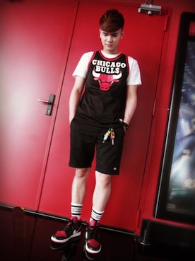 「アイテム（ジャージ）」を使った、Rayさん（メンズ・178cm・10代）の春コーディネート