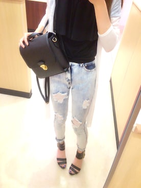 「FLOW（フロウ）のアイテム」を使った、Saeさん（レディース・161cm）の夏コーディネート