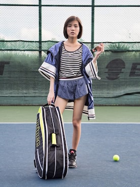 「adidas by Stella McCartney（アディダスバイステラマッカートニー）のアイテム（その他アウター）」を使った、Carol Toさん（レディース・173cm）の夏コーディネート