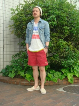 「B'2nd（ビーセカンド）のアイテム（アクセサリー）」を使った、岡田さん（メンズ・170cm）の春コーディネート