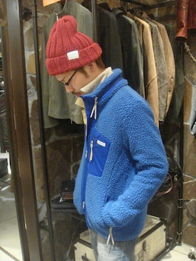 「B'2nd（ビーセカンド）のアイテム（ブルゾン）」を使った、岡田さん（メンズ・175cm）の冬コーディネート