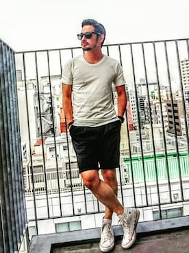 「NANO universe（ナノユニバース）のjunhashimoto nano・universe/JH レイヤード クルーネックTEE（Tシャツ/カットソー）」を使った、taro   さん（メンズ・165cm）の夏コーディネート