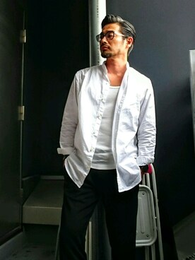 「1piu1uguale3 RELAX（ウノピュウノウグァーレトレリラックス）のアイテム（スラックス）」を使った、taro   さん（メンズ・165cm）の夏コーディネート