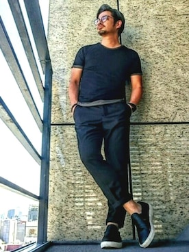 「NANO universe（ナノユニバース）のjunhashimoto nano・universe/JH レイヤード クルーネックTEE（Tシャツ/カットソー）」を使った、taro   さん（メンズ・165cm）の夏コーディネート