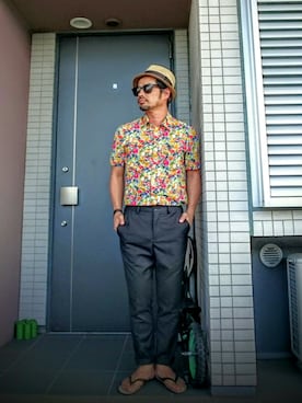 「アイテム（ビーチサンダル）」を使った、taro   さん（メンズ・165cm・40代）の夏コーディネート
