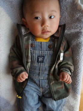 「Carter's（カーターズ）のアイテム（その他アウター）」を使った、S✳︎Sさん（キッズ・60cm）の冬コーディネート