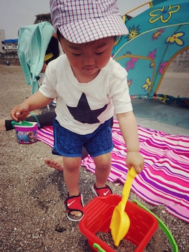 「Little Marc Jacobs（リトルマークジェイコブス）のアイテム（水着/着物・浴衣）」を使った、S✳︎Sさん（キッズ・80cm）の春コーディネート
