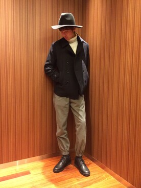 「RAGEBLUE（レイジブルー）のアイテム（ピーコート）」を使った、佐藤【RAGEBLUE】さん（メンズ・178cm）の秋コーディネート