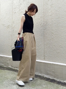 「Spick & Span（スピックアンドスパン）の【PELLETTERIA VENETA】 レザーバケツバッグ◆（ショルダーバッグ）」を使った、ari☆さん（レディース・154cm）の秋コーディネート