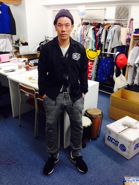 「DEUS EX MACHINA（デウスエクスマキナ）のアイテム（その他アウター）」を使った、JUN 4 SHOT(FIREBALL)さん（メンズ・172cm）の冬コーディネート