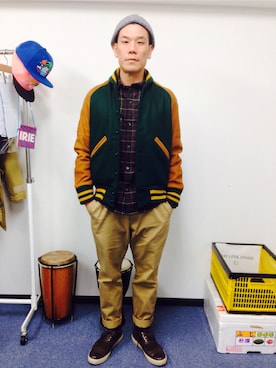 「BLUE WORK（ブルーワーク）のアイテム（ジャケット/アウター）」を使った、JUN 4 SHOT(FIREBALL)さん（メンズ・172cm）の冬コーディネート
