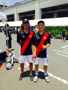「サッカー」｜「アイテム（その他トップス）」を使った、JUN 4 SHOT(FIREBALL)さん（メンズ・172cm）の夏コーディネート