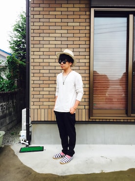 「DHOLIC（ディーホリック）のアイテム（その他シューズ）」を使った、みとやんさん（メンズ・166cm）の春コーディネート