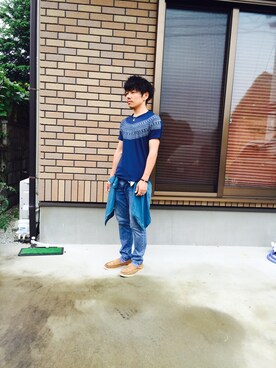 「DHOLIC（ディーホリック）のアイテム（その他シューズ）」を使った、みとやんさん（メンズ・166cm）の夏コーディネート