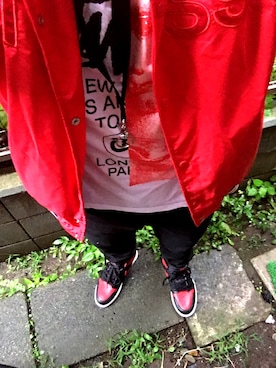 「STUSSY（ステューシー）のアイテム（アクセサリー）」を使った、S-KUNさん（メンズ・175cm）の冬コーディネート
